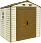Plastic Garden Storage Shed 8 X 6 Ft Brown Double Doors Lockable